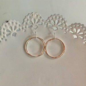 Mixed Metal Hammered Earring
